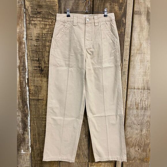 NWT HELSA Workwear Oversized Pants Taupe khaki wide leg Revolve S - Picture 13 of 14